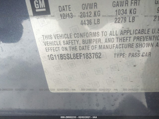 Photo 8 VIN: 1G11B5SL8EF183762 - CHEVROLET MALIBU 