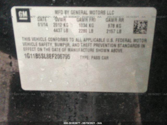 Photo 8 VIN: 1G11B5SL8EF206795 - CHEVROLET MALIBU 