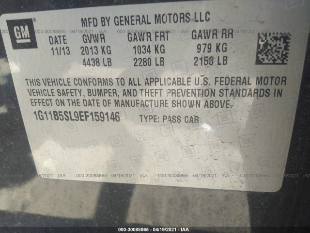 Photo 8 VIN: 1G11B5SL9EF159146 - CHEVROLET MALIBU 