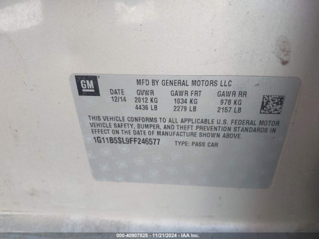 Photo 8 VIN: 1G11B5SL9FF246577 - CHEVROLET MALIBU 