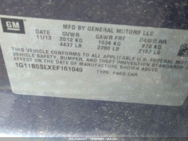 Photo 8 VIN: 1G11B5SLXEF161049 - CHEVROLET MALIBU 