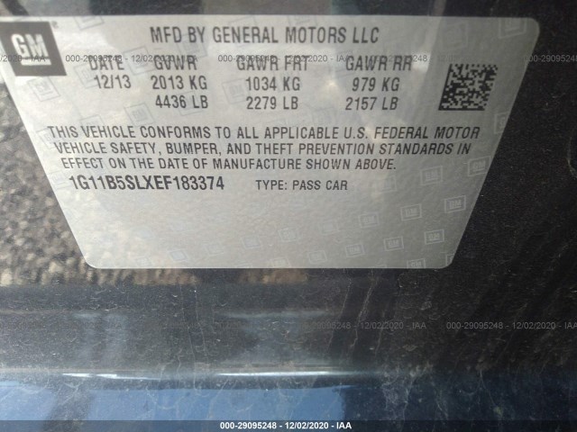 Photo 8 VIN: 1G11B5SLXEF183374 - CHEVROLET MALIBU 