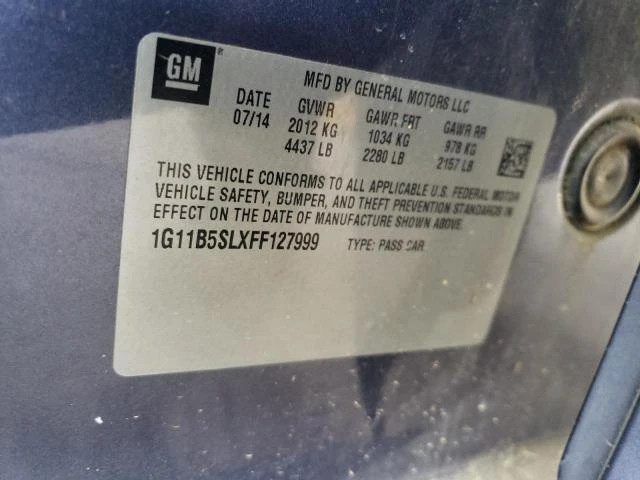 Photo 11 VIN: 1G11B5SLXFF127999 - CHEVROLET MALIBU LS 