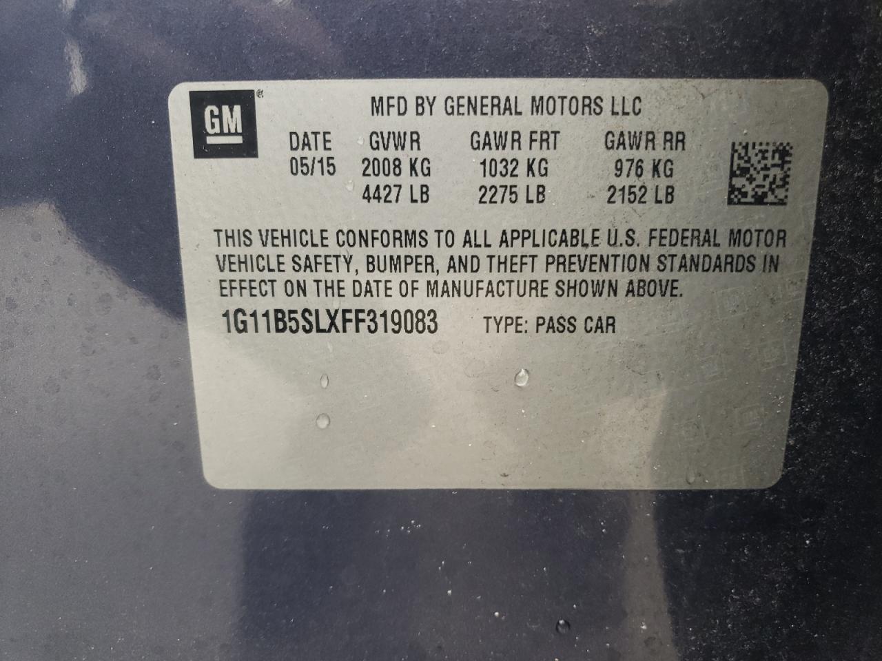 Photo 11 VIN: 1G11B5SLXFF319083 - CHEVROLET MALIBU 