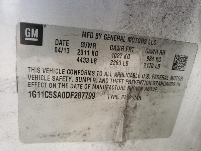 Photo 9 VIN: 1G11C5SA0DF287799 - CHEVROLET MALIBU 1LT 