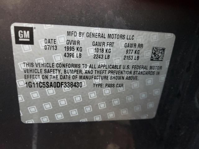 Photo 9 VIN: 1G11C5SA0DF338430 - CHEVROLET MALIBU 1LT 