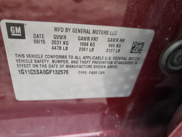 Photo 9 VIN: 1G11C5SA0GF132576 - CHEVROLET MALIBU LIM 