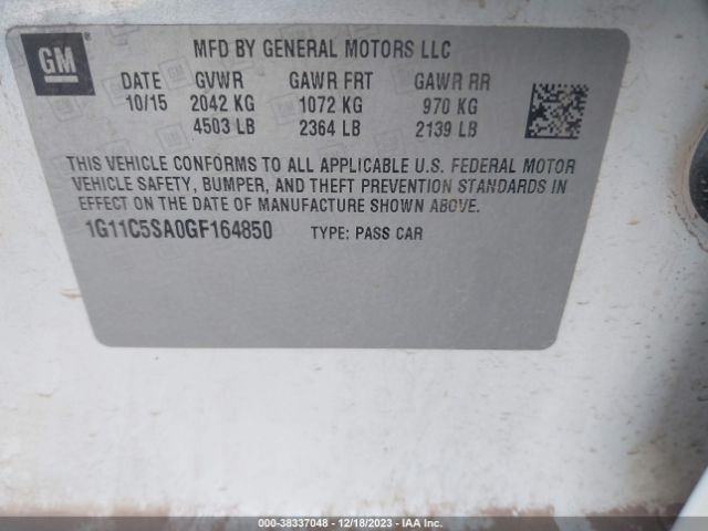 Photo 8 VIN: 1G11C5SA0GF164850 - CHEVROLET MALIBU LIMITED 