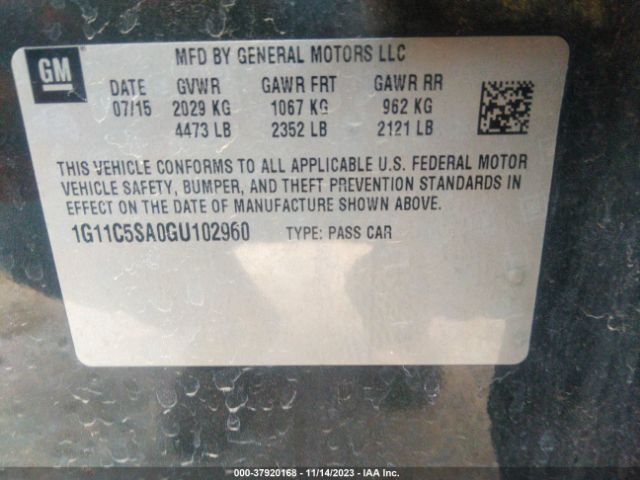 Photo 8 VIN: 1G11C5SA0GU102960 - CHEVROLET MALIBU LIMITED 