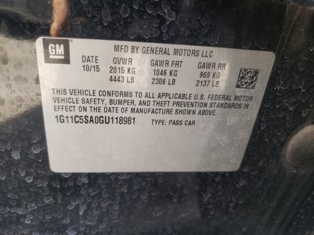 Photo 9 VIN: 1G11C5SA0GU118981 - CHEVROLET MALIBU LIM 