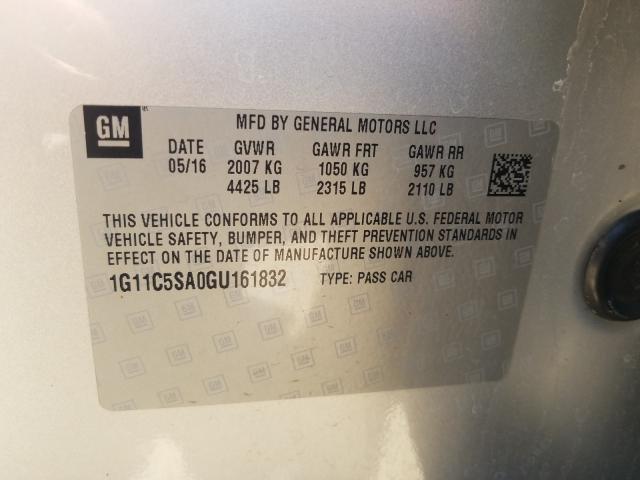 Photo 9 VIN: 1G11C5SA0GU161832 - CHEVROLET MALIBU LIM 