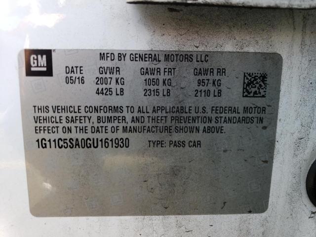 Photo 11 VIN: 1G11C5SA0GU161930 - CHEVROLET MALIBU 