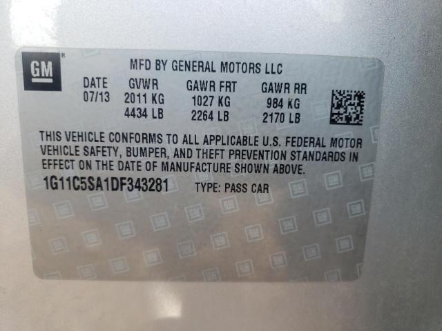 Photo 9 VIN: 1G11C5SA1DF343281 - CHEVROLET MALIBU 1LT 