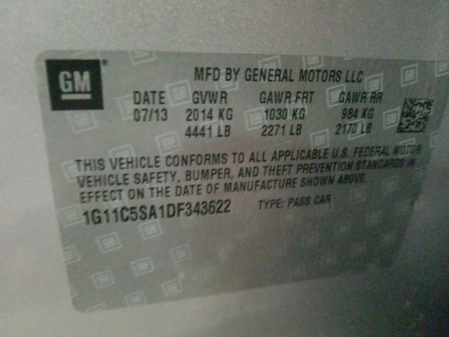 Photo 9 VIN: 1G11C5SA1DF343622 - CHEVROLET MALIBU 1LT 