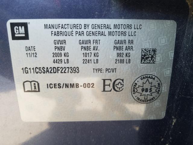 Photo 9 VIN: 1G11C5SA2DF227393 - CHEVROLET MALIBU 1LT 