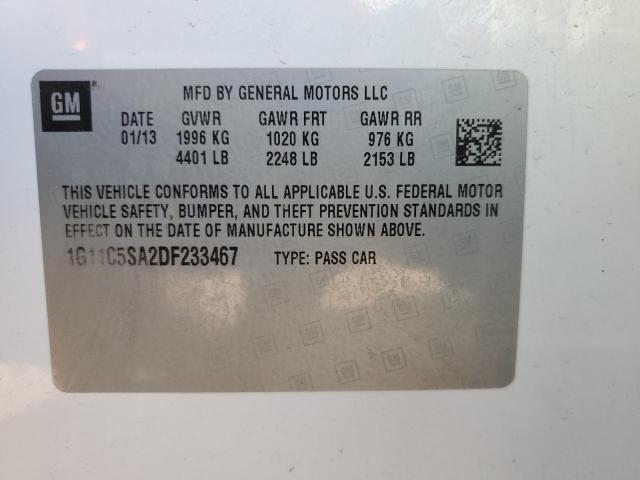 Photo 11 VIN: 1G11C5SA2DF233467 - CHEVROLET MALIBU 1LT 