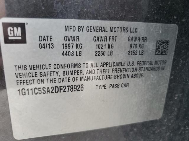 Photo 11 VIN: 1G11C5SA2DF278926 - CHEVROLET MALIBU 1LT 