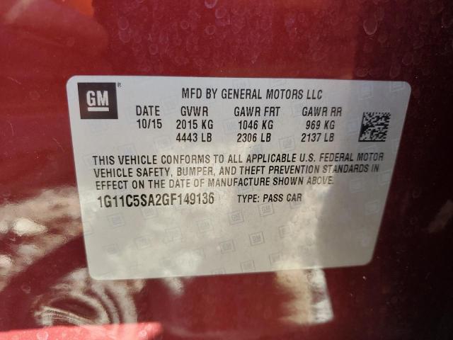 Photo 11 VIN: 1G11C5SA2GF149136 - CHEVROLET MALIBU 