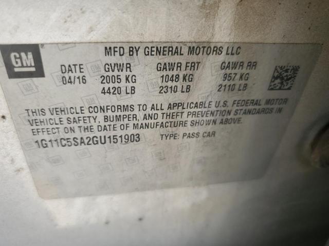 Photo 11 VIN: 1G11C5SA2GU151903 - CHEVROLET MALIBU 