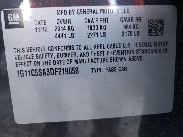 Photo 9 VIN: 1G11C5SA3DF219058 - CHEVROLET MALIBU 1LT 