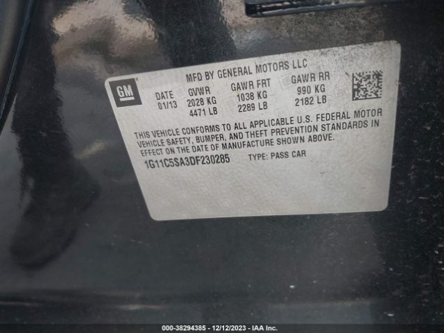 Photo 8 VIN: 1G11C5SA3DF230285 - CHEVROLET MALIBU 