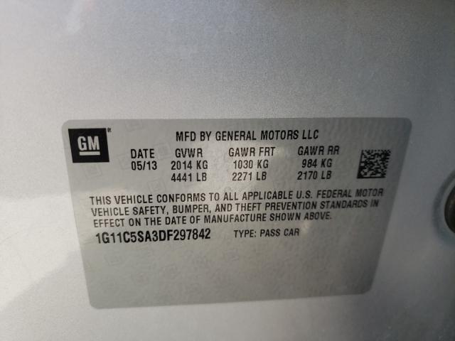 Photo 9 VIN: 1G11C5SA3DF297842 - CHEVROLET MALIBU 1LT 