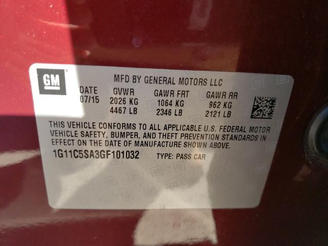 Photo 9 VIN: 1G11C5SA3GF101032 - CHEVROLET MALIBU 