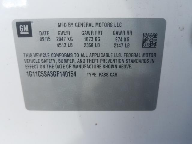 Photo 9 VIN: 1G11C5SA3GF140154 - CHEVROLET MALIBU LIM 