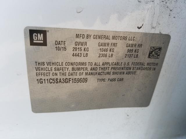 Photo 9 VIN: 1G11C5SA3GF159609 - CHEVROLET MALIBU LIM 