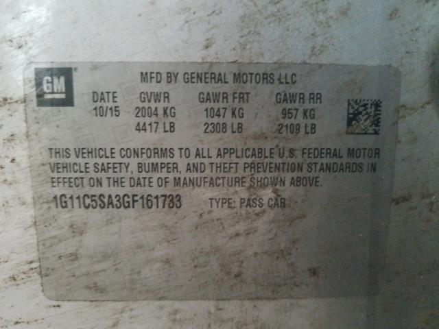 Photo 9 VIN: 1G11C5SA3GF161733 - CHEVROLET MALIBU LIM 