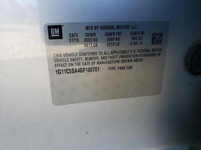 Photo 12 VIN: 1G11C5SA4GF100701 - CHEVROLET MALIBU LIM 