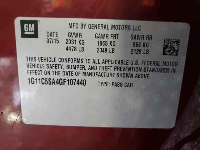 Photo 11 VIN: 1G11C5SA4GF107440 - CHEVROLET MALIBU LIM 