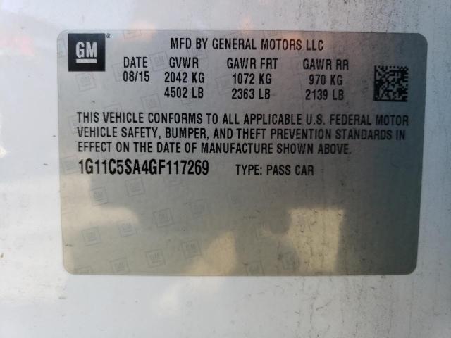 Photo 11 VIN: 1G11C5SA4GF117269 - CHEVROLET MALIBU LIM 