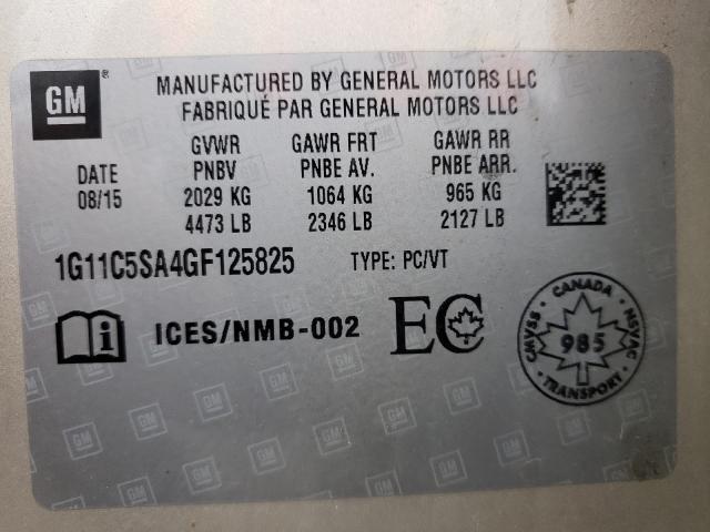 Photo 9 VIN: 1G11C5SA4GF125825 - CHEVROLET MALIBU LIM 