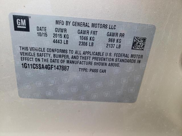 Photo 12 VIN: 1G11C5SA4GF147887 - CHEVROLET MALIBU 