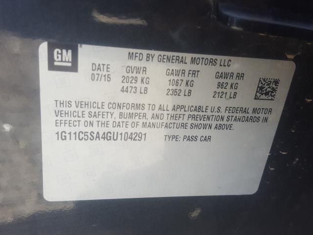 Photo 9 VIN: 1G11C5SA4GU104291 - CHEVROLET MALIBU LIM 