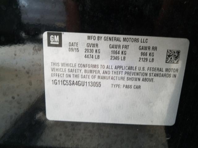 Photo 9 VIN: 1G11C5SA4GU113055 - CHEVROLET MALIBU 