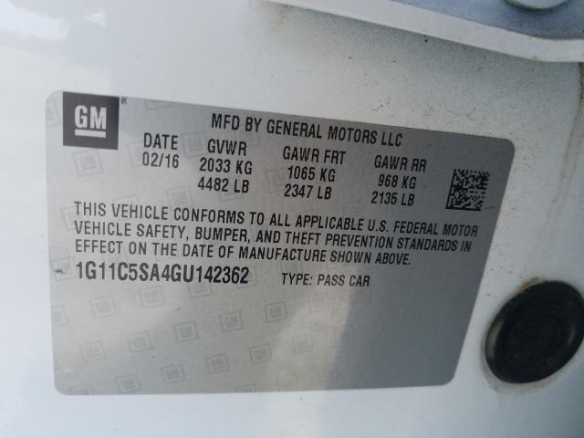 Photo 9 VIN: 1G11C5SA4GU142362 - CHEVROLET MALIBU LIM 