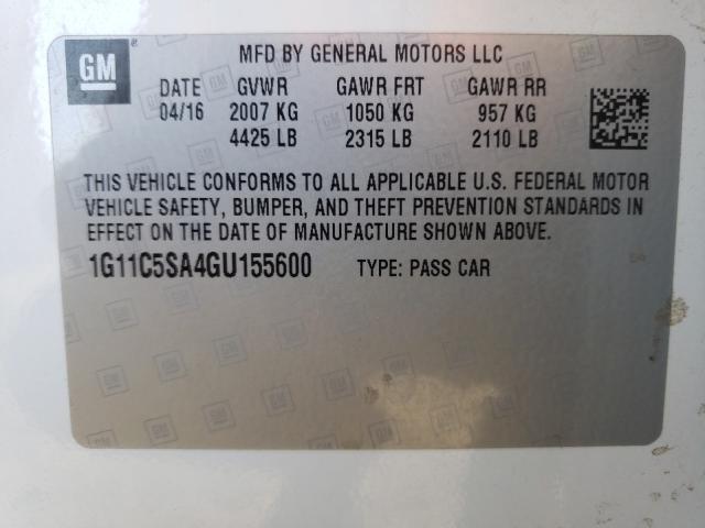 Photo 9 VIN: 1G11C5SA4GU155600 - CHEVROLET MALIBU LIM 