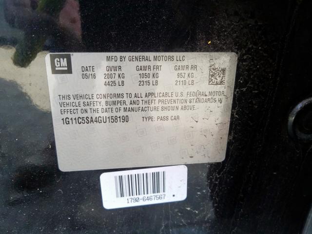 Photo 9 VIN: 1G11C5SA4GU158190 - CHEVROLET MALIBU LIM 