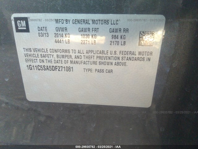 Photo 8 VIN: 1G11C5SA5DF271081 - CHEVROLET MALIBU 