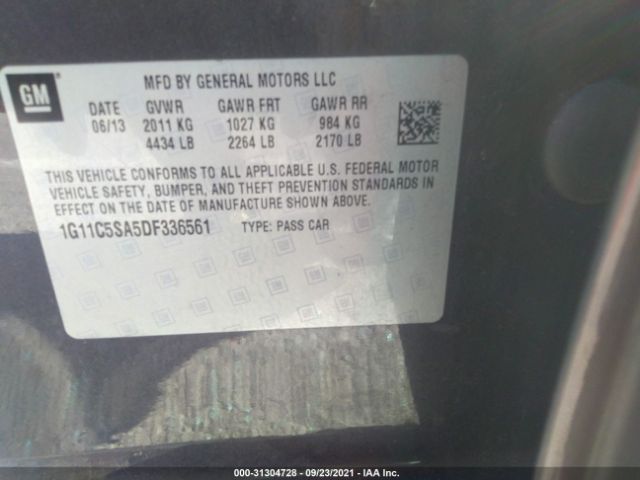 Photo 8 VIN: 1G11C5SA5DF336561 - CHEVROLET MALIBU 