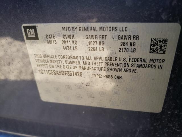 Photo 9 VIN: 1G11C5SA5DF357426 - CHEVROLET MALIBU 1LT 