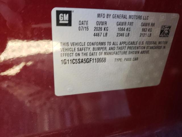 Photo 9 VIN: 1G11C5SA5GF110668 - CHEVROLET MALIBU LIM 