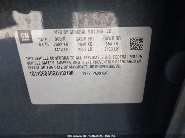 Photo 8 VIN: 1G11C5SA5GU103196 - CHEVROLET MALIBU LIMITED 