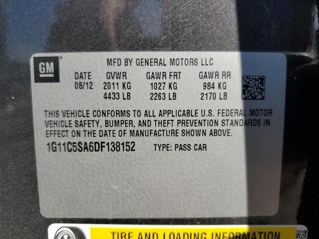 Photo 12 VIN: 1G11C5SA6DF138152 - CHEVROLET MALIBU 1LT 