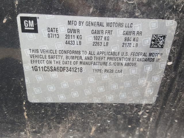 Photo 9 VIN: 1G11C5SA6DF341218 - CHEVROLET MALIBU 1LT 