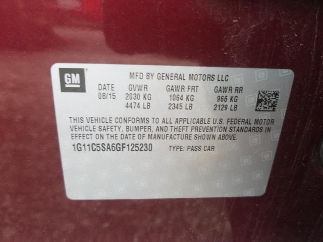 Photo 9 VIN: 1G11C5SA6GF125230 - CHEVROLET MALIBU LIM 