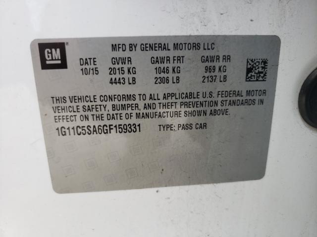 Photo 9 VIN: 1G11C5SA6GF159331 - CHEVROLET MALIBU LIM 