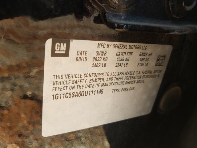 Photo 9 VIN: 1G11C5SA6GU111145 - CHEVROLET MALIBU LIM 